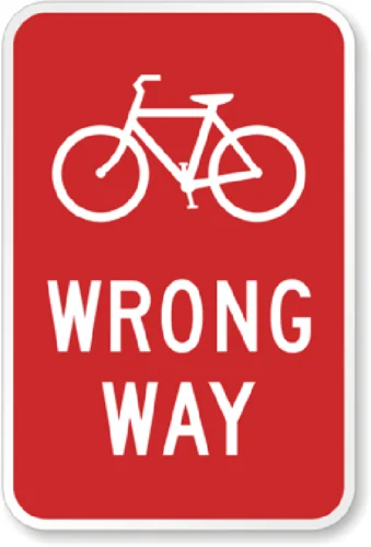Wrong Way Sign Weatherproof Aluminum 8