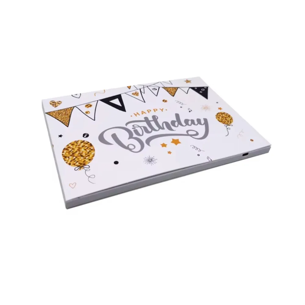 Digital Birthday Lcd Brochure 7 Inch HD Screen  Displayer with Printing for Invitation Video Greeting Card