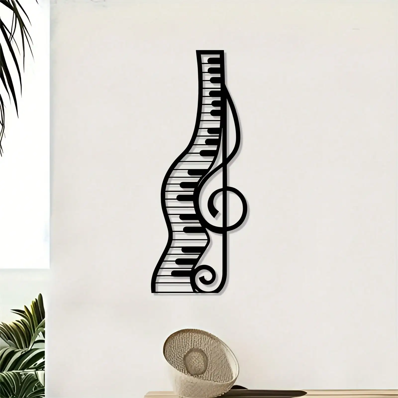 Musical Themed Metal Wall Art - Elegant Piano Sculpture for Home Decor, Perfect Gift for Music Enthusiasts and Art Lovers