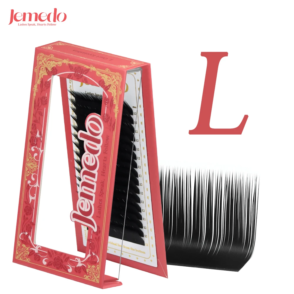 

JEMEDO L-Shape Eyelashes 16Rows L/LC/LD/M Curl False Mink Black Individual Classic Lashes Premade Lash Extensions For Makeup