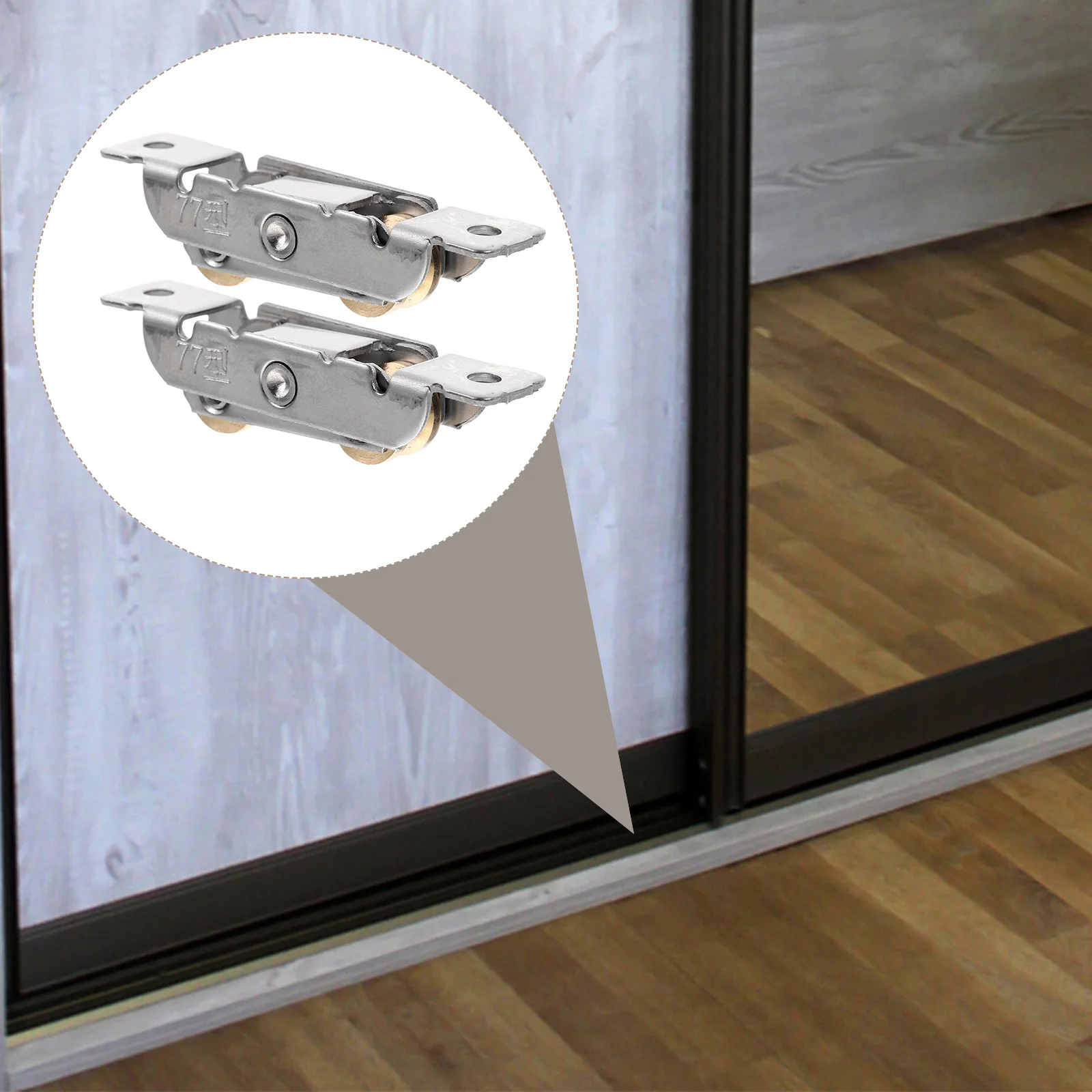 

2pcs Sliding Pulley Hardware Accessories Stainless Steel Barn Rollers Replacement For Glass Wardrobe Sliding Cabinet Track