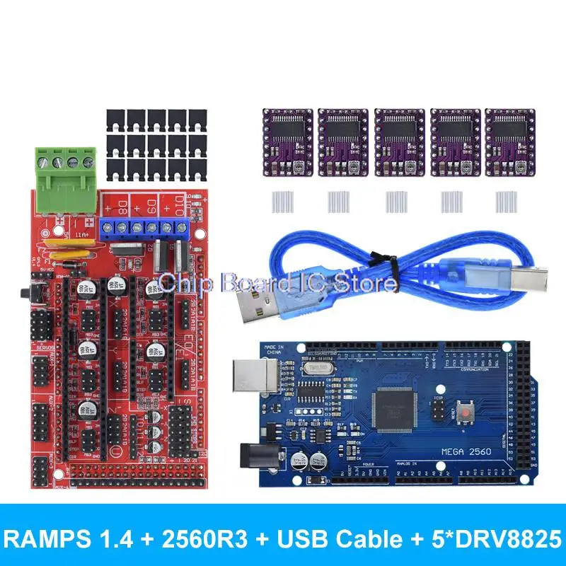 Imagem -05 - Impressora Mega 2560 r3 Mais Rampas 1.4 Painel de Controle Mais Pcs A4988 ou Drv8825 Stepper Motor Drive para Arduino 3d