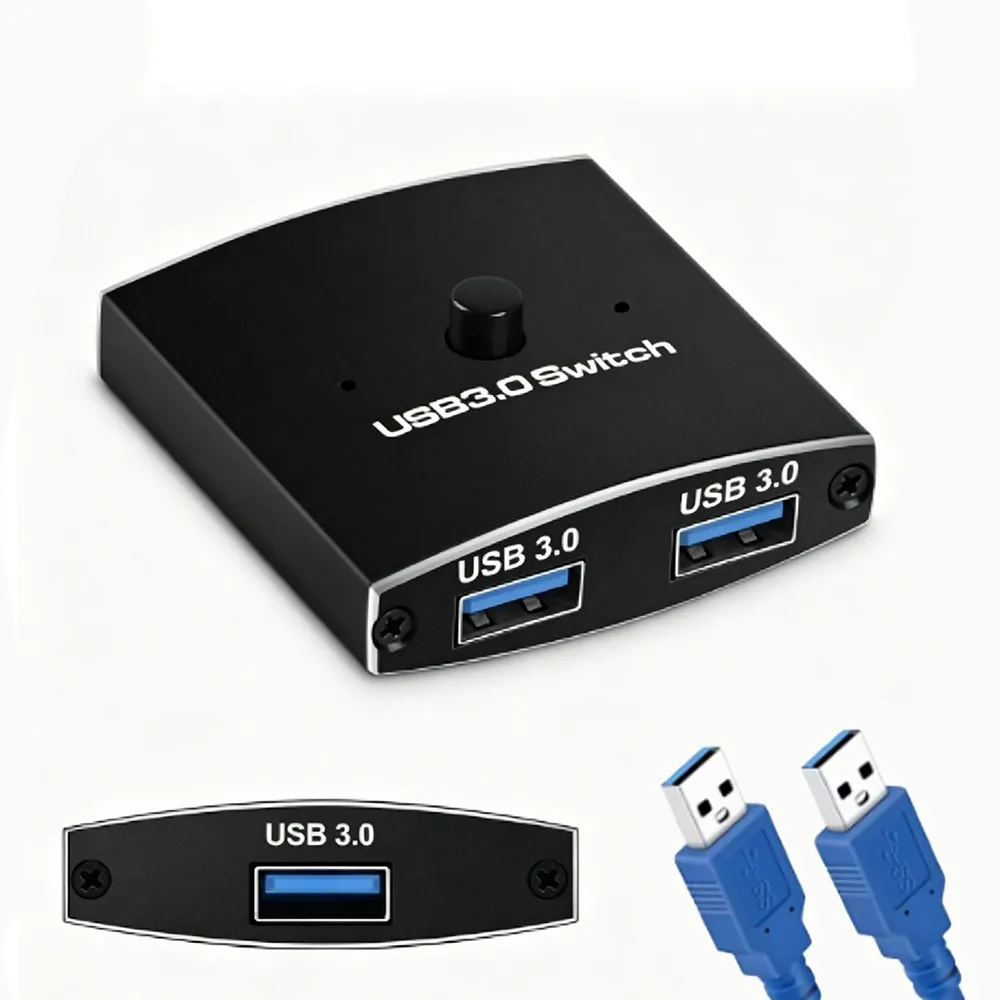 2 In 1 Out USB 3.0 Two-Way Switch Selector KM Switcher Sharing Hub For 2 PC Laptop Share Printer U Disk Scanner Keyboard Mouse