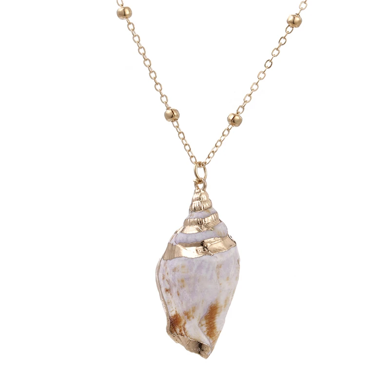 Bohemian Style Natural Conch Necklaces Summer Beach Holiday Jewelry Chain Choker Shell Pendant Charms Necklace For Women Girls