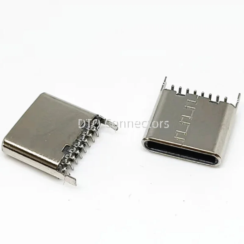 10pcs TYPE-C 16PIN vertical sticker male 180 degree vertical SMT 2-pin DIP 7.2/8.5/8.65/10.5