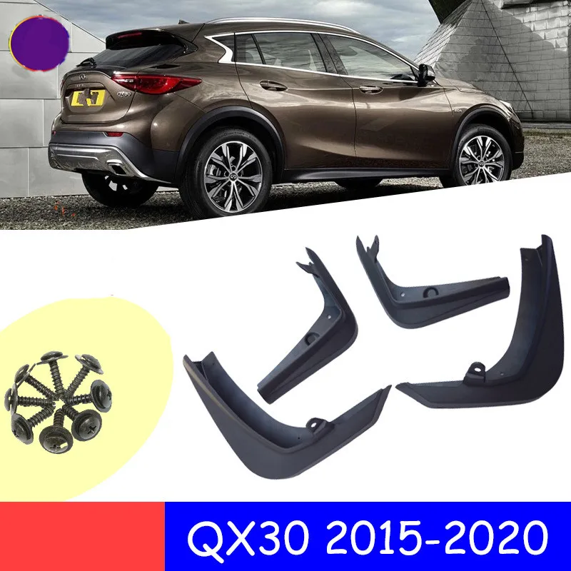 Exterior Tyre Mudguards for Infiniti QX30 2015 2016 2017 2018 2019 2020 4pcs Tire Mud Guards Splash Guards Mudflaps Accessories