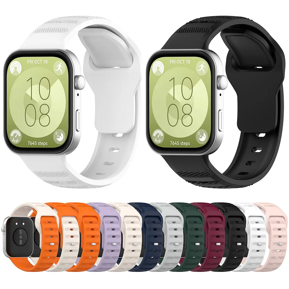 Silicone Watchband Strap for Huawei Watch Fit 3 Smart Watch Sport Bracelet Watchband Correa Adjustable Watch Band Replacement