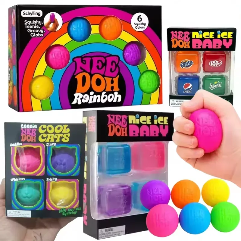 Pressure-Resistant Sensory Toy Schylling NeeDoh Nice Cube, Extrusion Block to Relieve Stress, Autistic Adult Toys, ADHD, Gifts.