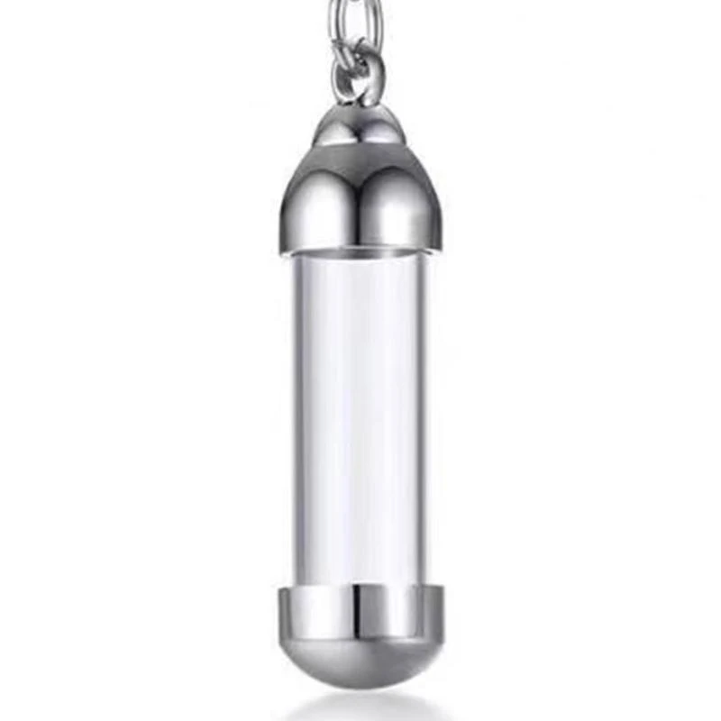 Cylinder Urn Necklaces for Ashes Clear Glass Tube Vial Creamation
