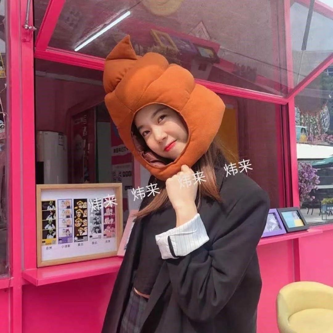 مضحك أنبوب أفخم أغطية الرأس اليابانية الكرتون نمط لطيف قبعة كبيرة ل TikTok Selfies الفيروسية الدعامة Kawaii زي التبعي