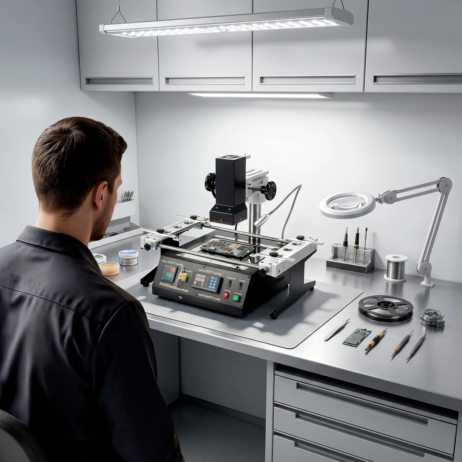 IR6500 BGA Rework Station, IR Welding Workstation Upper & Bottom Heating with USB Connect,for PCB Motherboard Repair