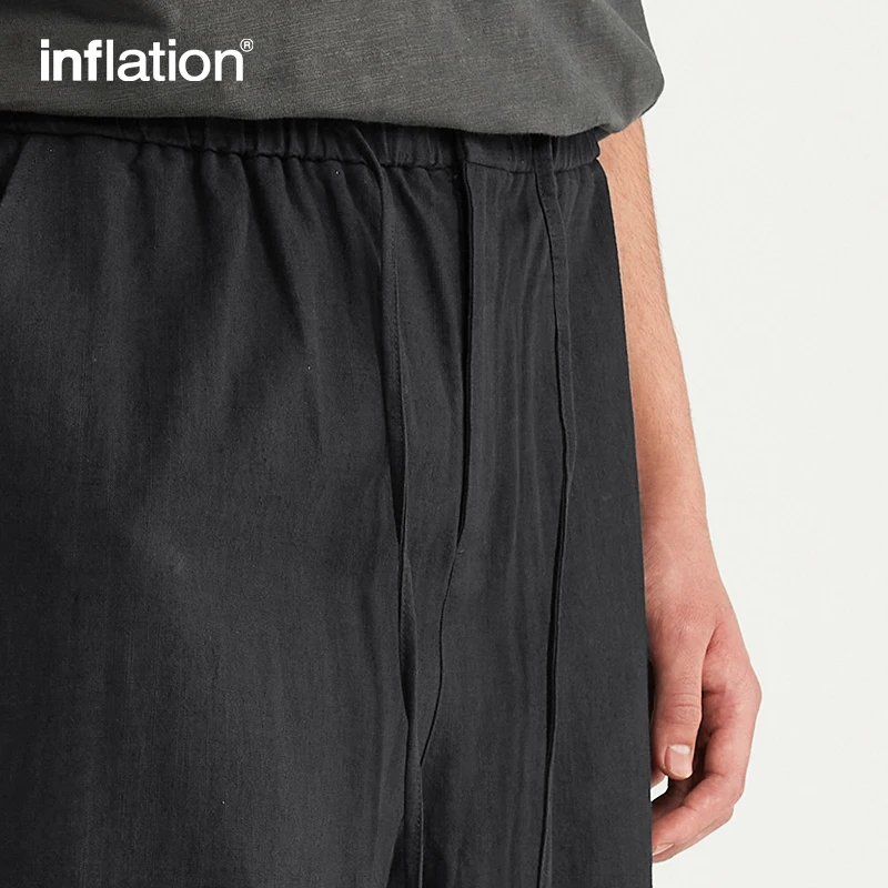 INFLATION Bamboo Cotton Linen Wide Leg Pants 2024 Spring Summer All-match Casual Mens Trousers