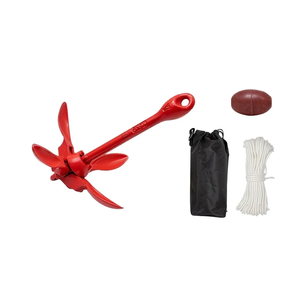 For Kayaking Trips Foldable Boat Anchor Boat Anchor With Rope Toolkit Secure Slot Fixation High Grip Stability