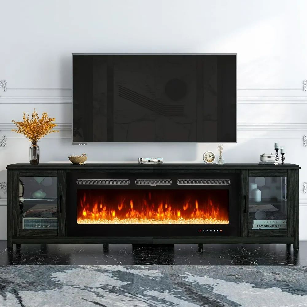 

TV Stand with 50" Fireplace, 80" Modern Fireplace Entertainment Center,TV Console Cabinet for TVs Up to 90",