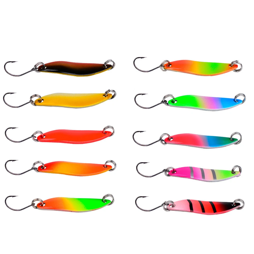 

PROBEROS 1pcs Spinner Bait 10 Colors Miniature 3.5cm 3.3g Metal Colourful Sequin Lure VIB Spoon Fishing lure Wobbler Bass TP031