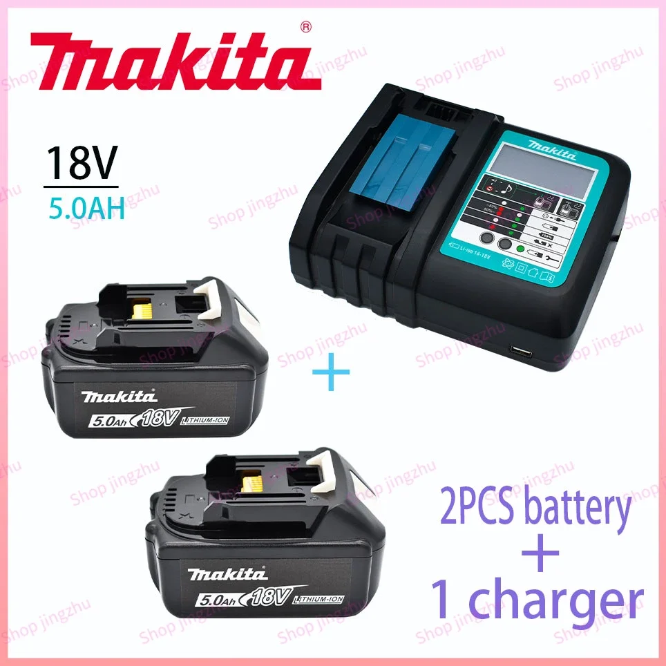 

Makita-100% Original Rechargeable Power Tool Battery, Replaceable LED Lithium-ion, 5.0 Ah 18V LXT BL1860B BL1860BL1850