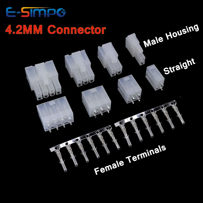 

10Sets MX4.2mm 5557/5569 Female Terminal+Male Plug Housing +Straight DIP Pin Wafer Wire Terminals Electrical Auto Connector Kit