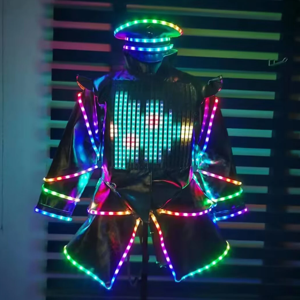 Funny Adult LED Clothes Christmas Suit Performance Light Up Colorful Costume