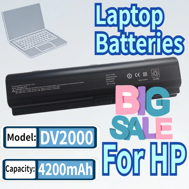 

DV2000 Laptop Battery for HP Pavilion DV2100 dv2200 dv2400 dv6000 dv6100 dv6300 dv6500 dv6700 Compaq Presario C700 Battery