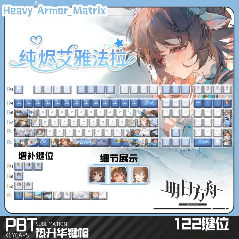 

Arknights Eyjafjalla HvíT Aska Game тематические колпачки для клавиш 120-клавишная механическая клавиатура с вишневым профилем аниме офисные колпачки для клавиш с героями мультфильмов