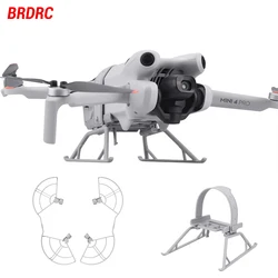 BRDRC Landing Gear for DJI Mini 4 Pro Drone Lightweight Foldable Extended Leg Protector Soft Fit for Mini 4 Pro Accessories