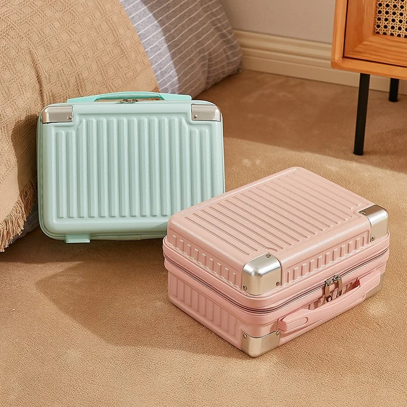 14 Inch Mini Hard Shell Hand Suitcase Portable Cosmetic Case Travel Makeup Storage Box Women Multi-color Makeup Organizer Bag