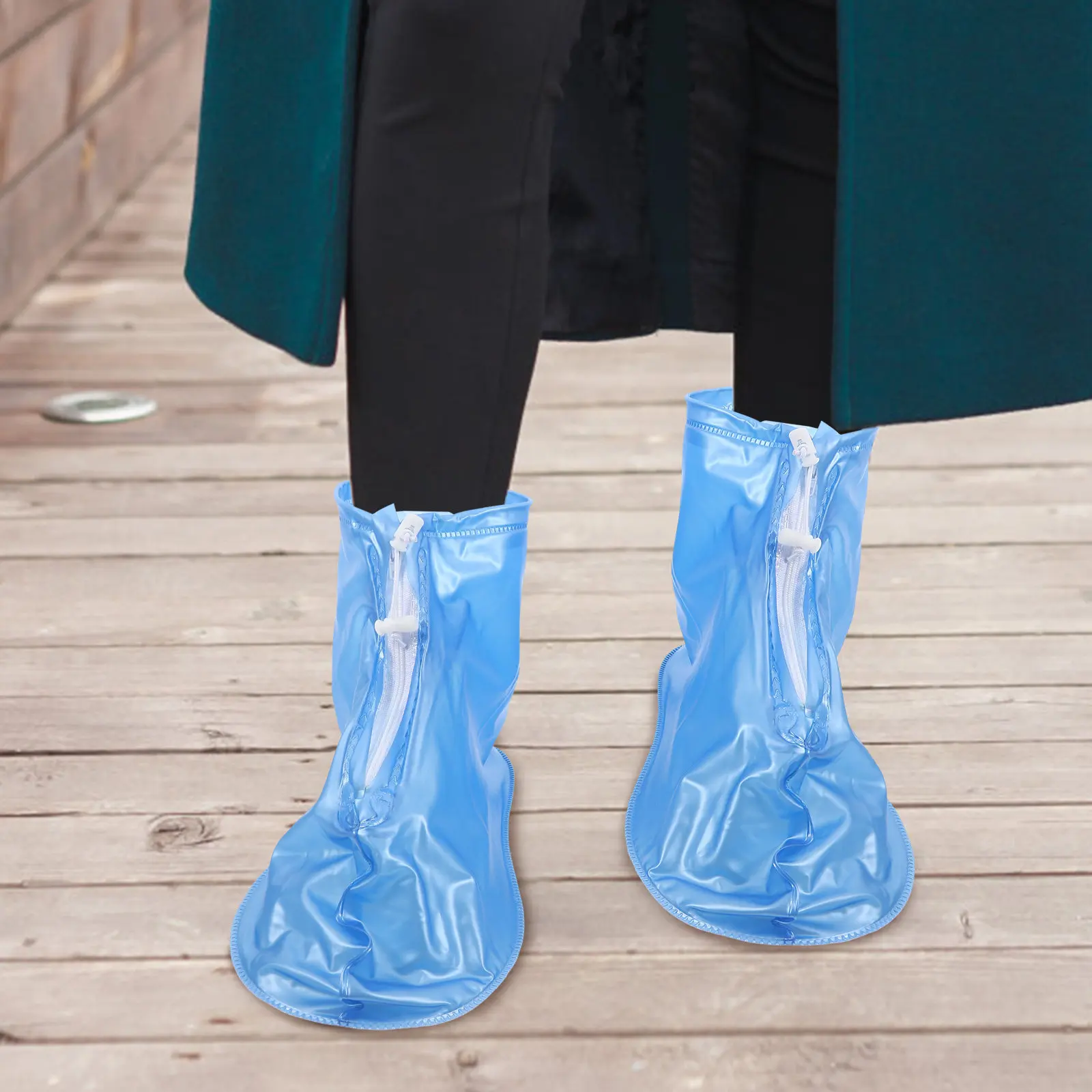 

Thickened Silicone Waterproof Shoe Covers Reusable Anti-Slip Foldable Rain Boot Protectors Unisex for All Footwear Types