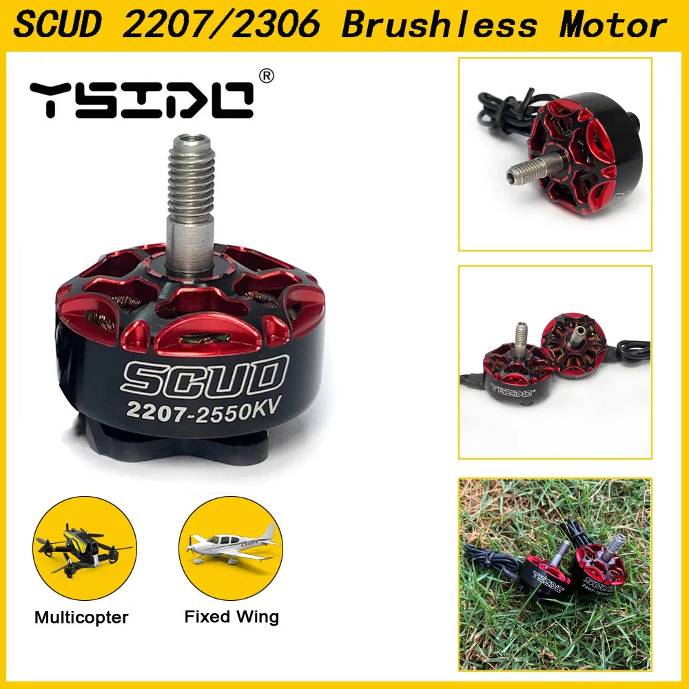 

4Pcs YSIDO SCUD 2207 1850KV/2550KV 2306 1750KV/2500KV Brushless Motor for RC Multicopter FPV Racing Drone Freestyle Frame Parts
