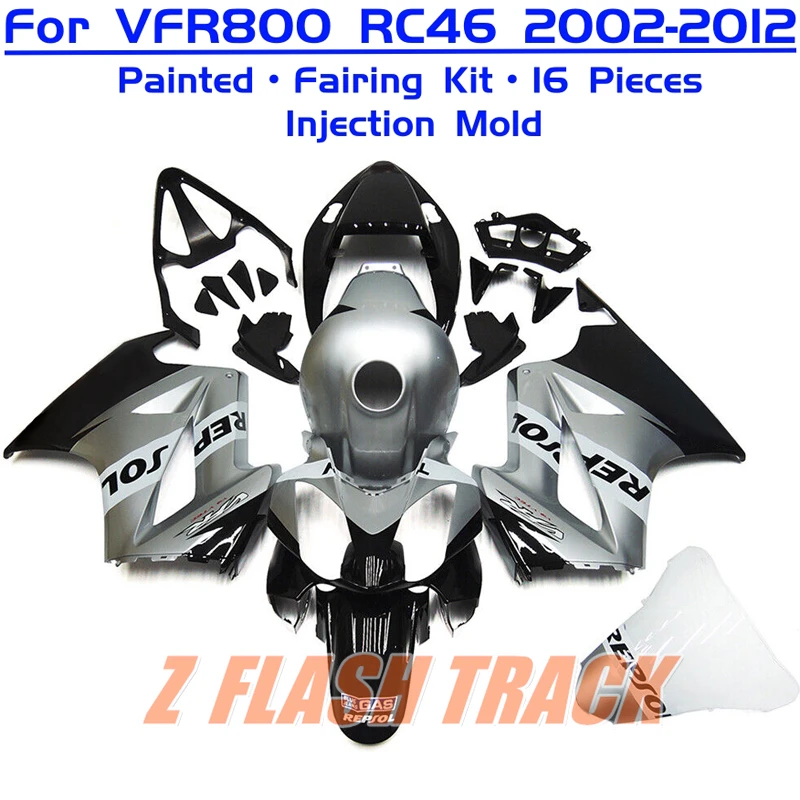 For Honda VFR800 VFR RC46 2002 2003 2004 2005 2006 2007 2008 2009 2010 2011 2012 Cowl Plastic Fairing Kit Injection Cover + Tank