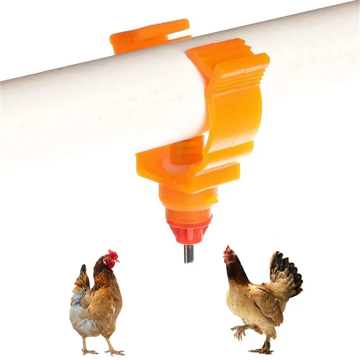 20mm 25mm Clamp-type Poultry Nipple Drinking Feeder 360 Degree Water Spout Automatic Chicken Quail Duck Spring Water Nipple 5Pcs