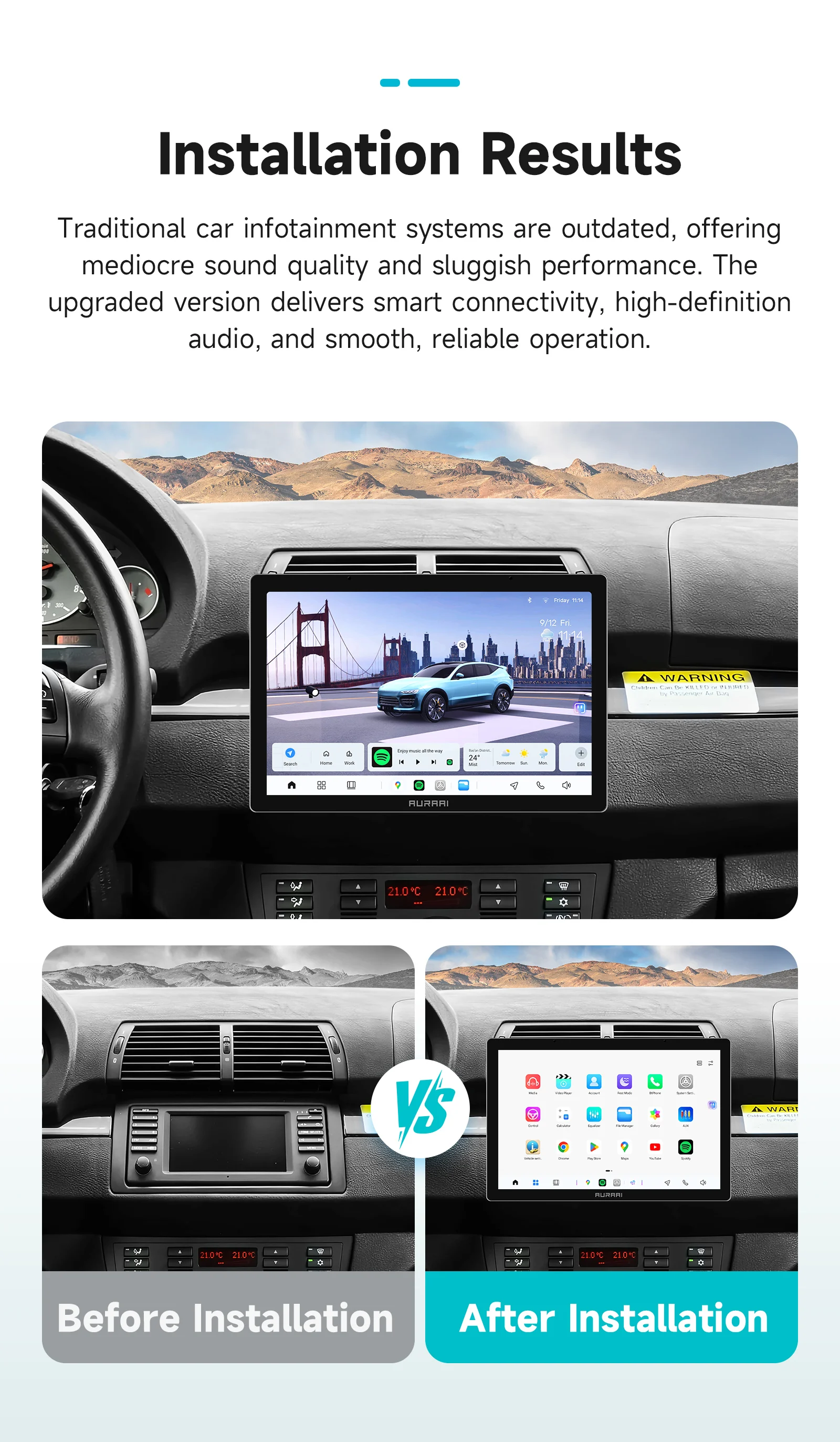 Android 13 AI Touch Screen GPS Multimedia for BMW 5 Series E39 X5 E53 M5 Car Intelligent Systems 2DIN CarPlay Android Auto 360