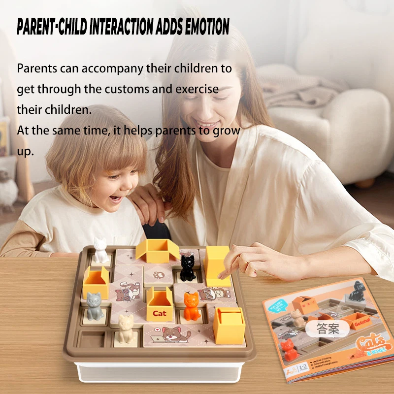Animal Theme Puzzles Game Toy for Children Logic Thinking Training Cat Express Box Clearance Board Games Educational Toys Gifts