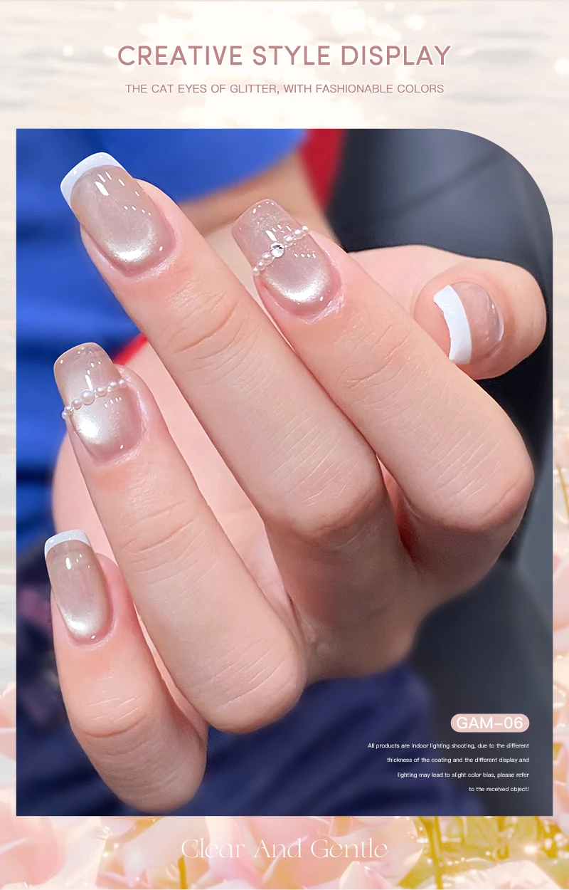 AS 15ml TPO-freier Ultra Cat Eye Nagellack Macaron Frühling Soak-Off UV LED Langanhaltender Glitzer Hellgrüner Gel-Lack – Detail 7