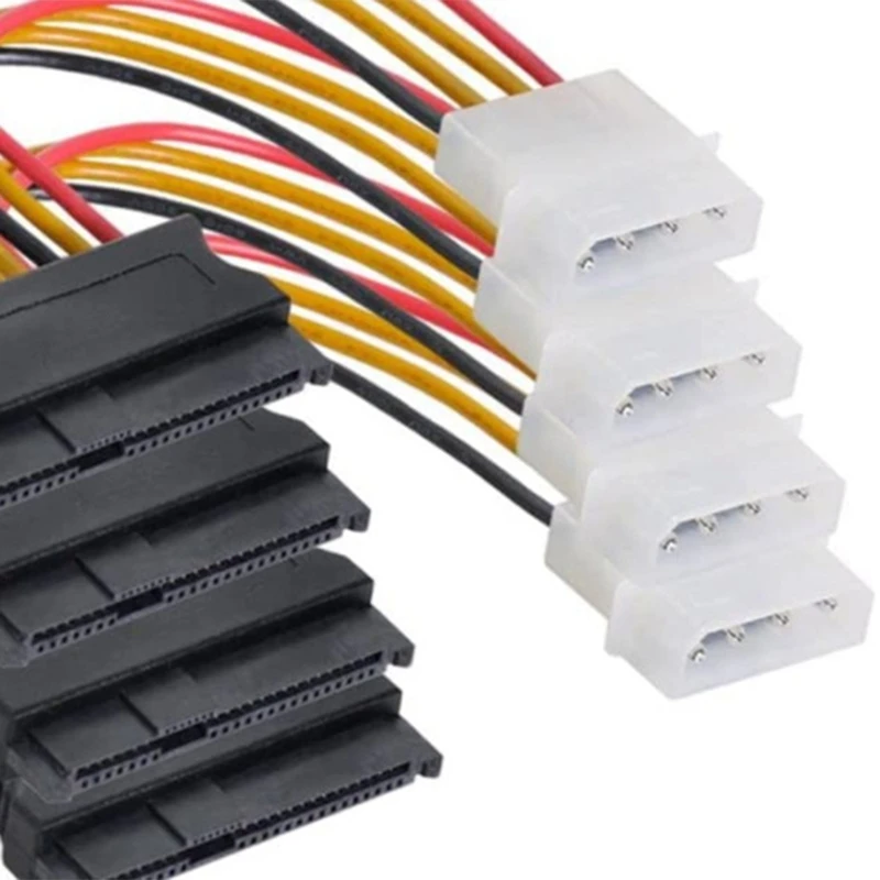 PCIE SAS 4.0 38pin SFF-8654 4i 38pin Host to 4X SFF-8482 with 4P Power Cable-A63M view 2