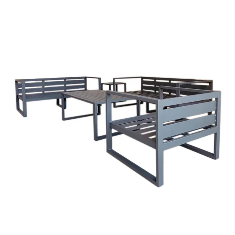 Venda por atacado de móveis para resort de hotel, assento modular de alumínio ao ar livre, sofás seccionais de lazer para jardim