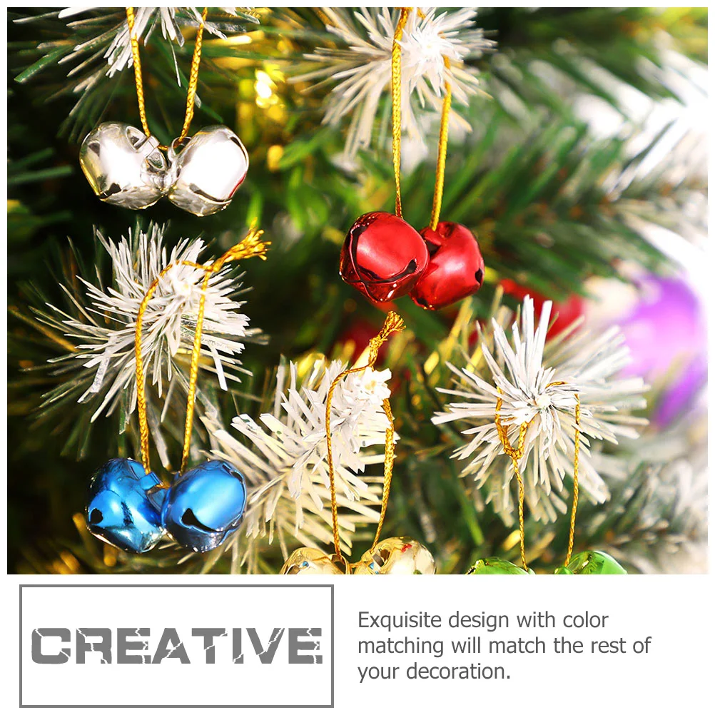 

60pcs Iron Christmas Bells for Tree Hanging DIY Decor Mini Bell H crafted Wear Resistant Craft Accessories Xmas Home Stair