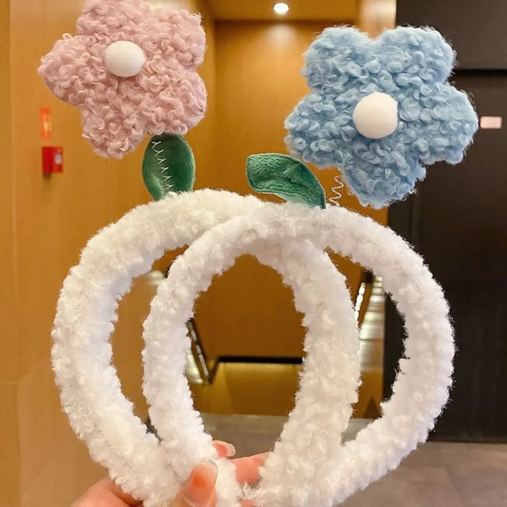 New Cute Plush Flower Headband for Girls Women Cartoon Flower Head Hoop Headdress Non-slip Headband Headwear Hair Accessories