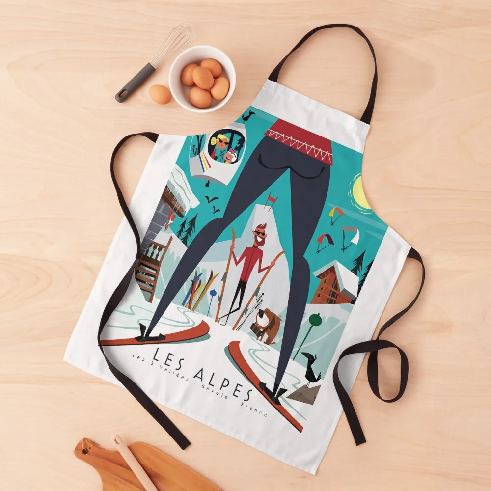 

Les Alpes ski poster Apron Cute Kitchen For Kitchen manicurist Apron