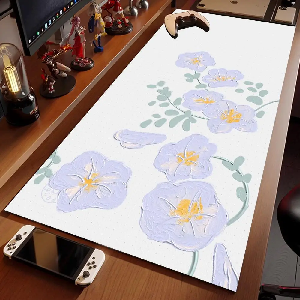 

Oil painting flowers HD XXL Computer Accessories keyboard pad Desk Mats MousePads Gamer Laptop Carpet Natural Rubber Table Mat