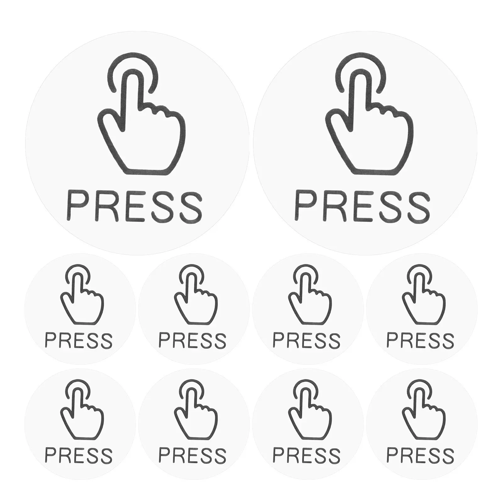 

24Pcs PVC Door Switch Press Signs Self-Adhesive Install Remove Clear Visual Reminder for Automatic Doors Systems