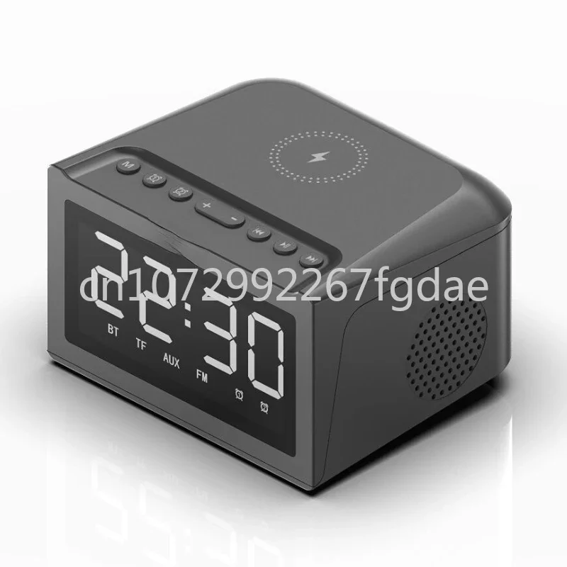 HF18 Wireless Charging Speaker FM Radio LED Display Alarm Clock Multifunction Digital Alarm Clock Bluetooth Speaker 3 in 1