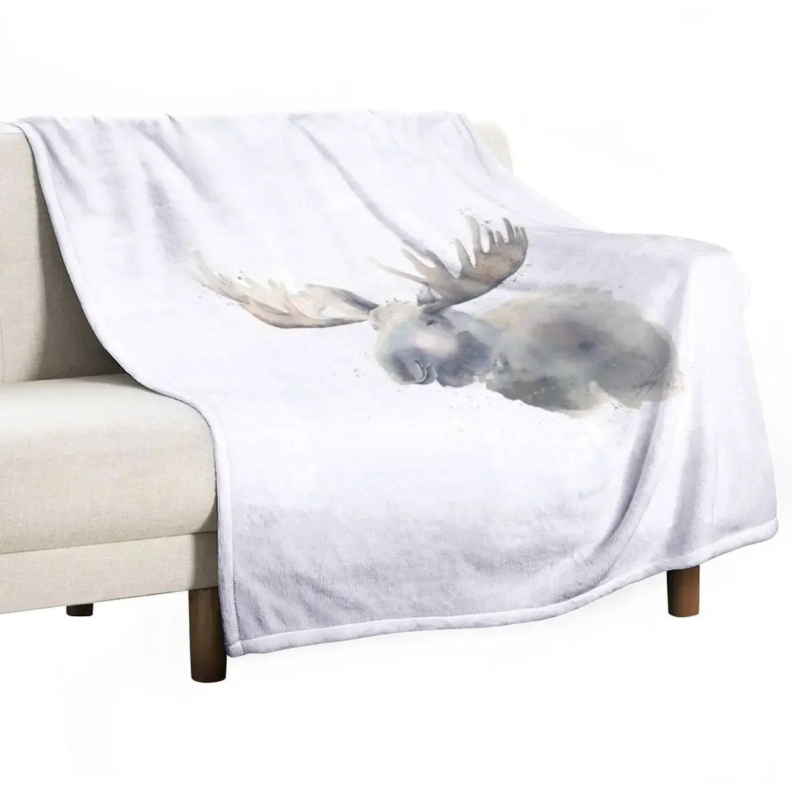 

A Moose on the Loose Throw Blanket for winter Vintage warm winter Blankets