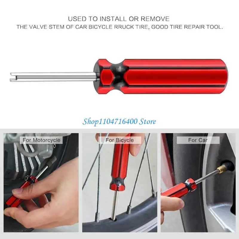 

y1gd 5 Pieces Universal for Valve Stem Removal Tool Set of 5 4 Way for Valve Remover Tire Repair Schrader for Valve Tool