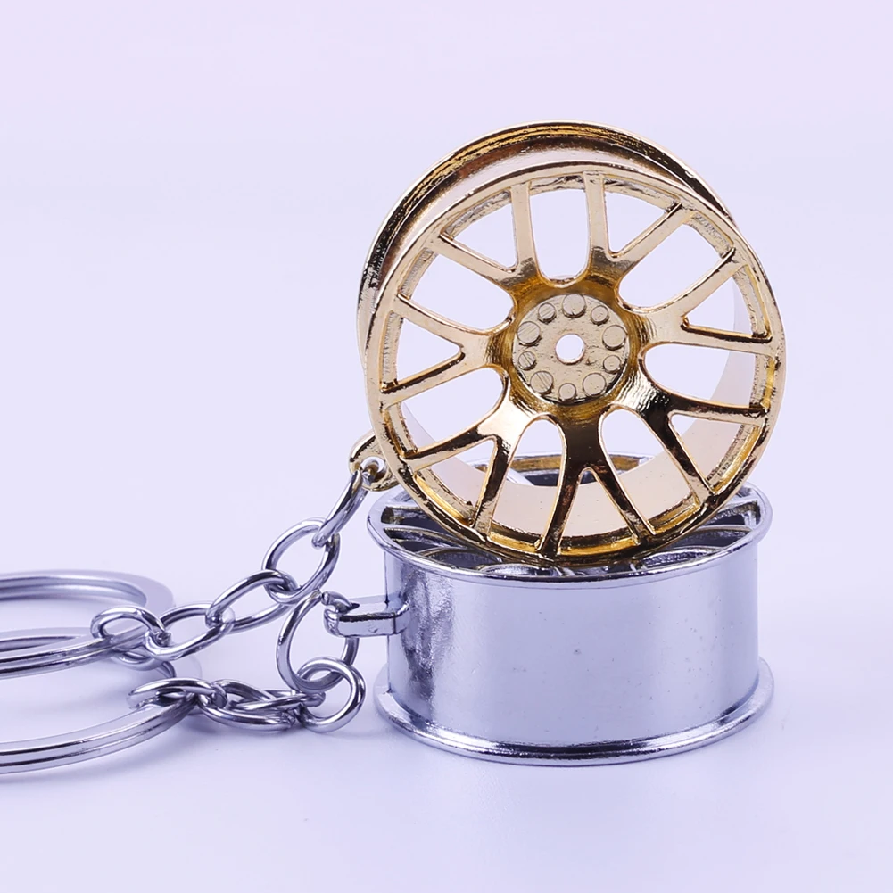 Creative Car Wheel Model Crafts Ornaments Alloy Home Decoration Wheel Hub Jewelry for Man Car Enthusiast Racing Gifts Key Chain