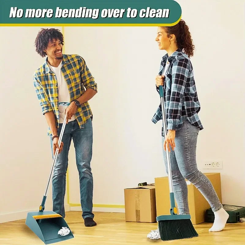 Broom Folding Dustpan Set Combination Household Broom Wiper Blade Hair Sweeping