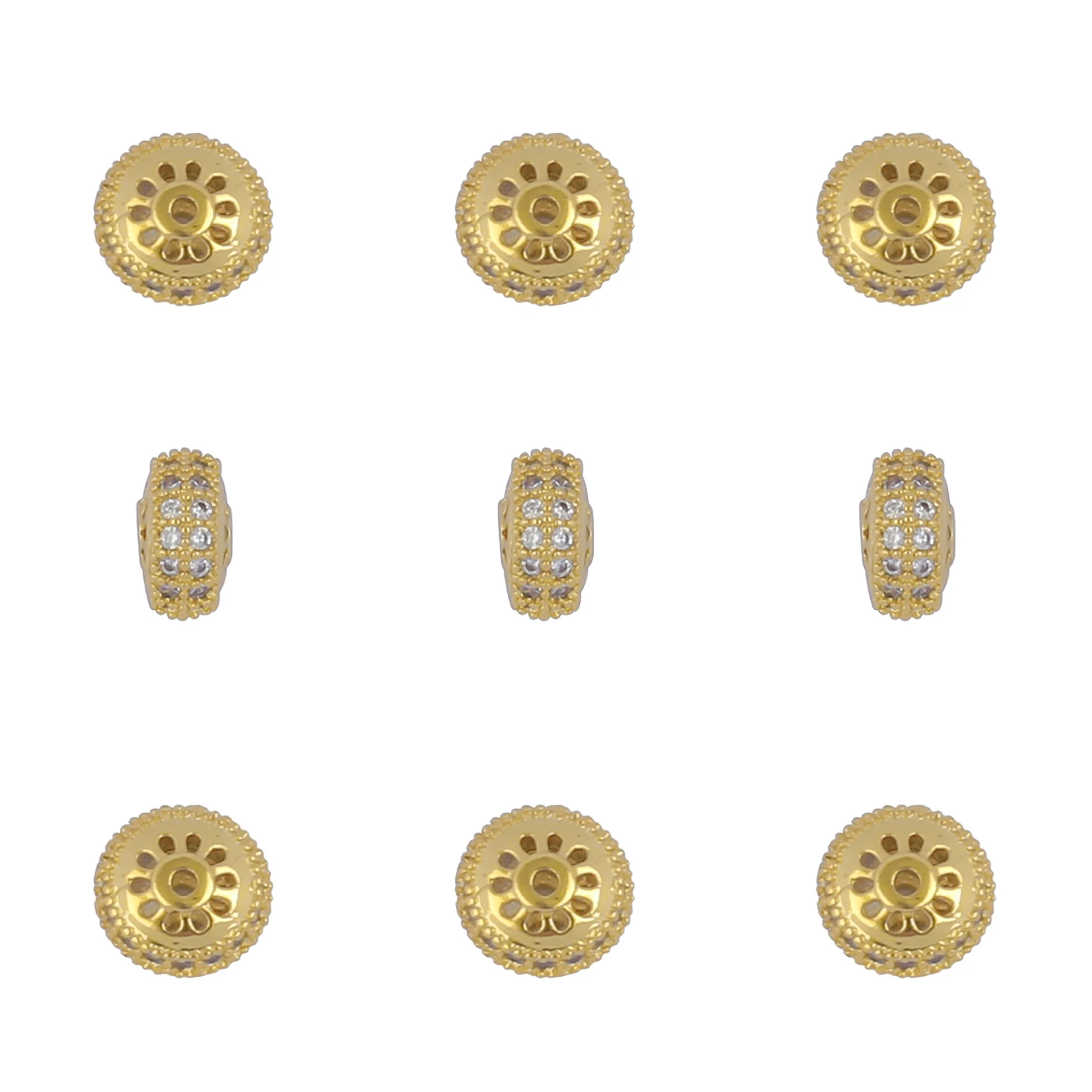 

10pcs/Lot 8mm CZ Spacer Round Beads Brass Micro Pave Cubic Zirconia Beads Jewelry Making Diy Charms Bracelet Wholesale CZBS53