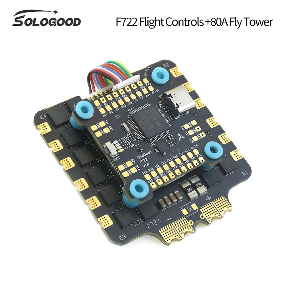AeroPartsSoloGood F405 80A Stack F722 80A Stack Flight Control for 13 inch FPV Drone Quadcopter Airplane