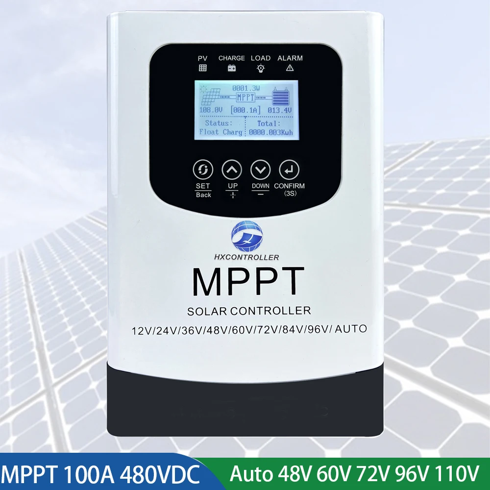 100A MPPT Solar Charge Controller Max 480VDC Input 9600W 8400W 7200W 6000W Solar System Charging Regulator For 48V 60V 72V 96V