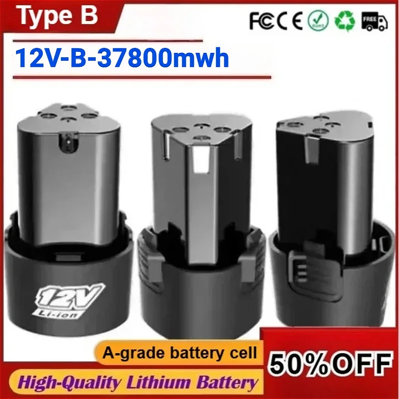 

100% New 12V 37800mwh Type B Electric Tool Universal Charging Battery, Electric Screwdriver, Electric Drill Lithium-ion Battery