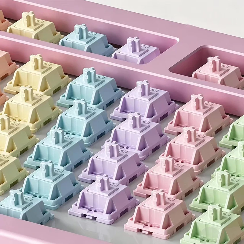 100pcs/Set Macaron Color Mechanical Keyboard Switch 5-Pin Hot-Swappable HiFi Customizable Tactile Linear Switch Accessories